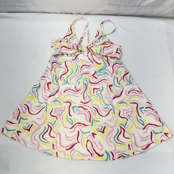 NEW For Love & Lemons Palmer Mini Dress Y2K Party Retro Satin Swirl Cut Out Sz M - Picture 10 of 15